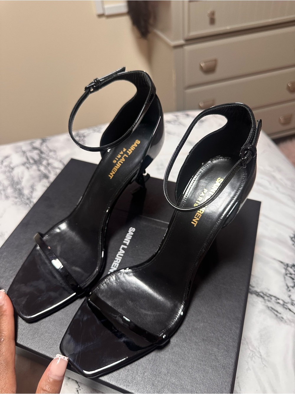 Yves Saint Laurent Black Opyum Heels
